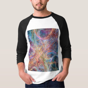 Camiseta Abstract Glowing Digital Neural Network and Cosmic