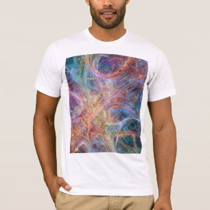 Camiseta Abstract Glowing Digital Neural Network and Cosmic