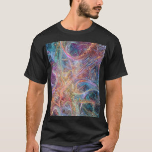 Camiseta Abstract Glowing Digital Neural Network and Cosmic