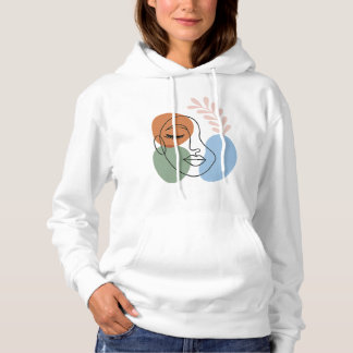 Camiseta Abstract Line Art Face with Botanical Flair