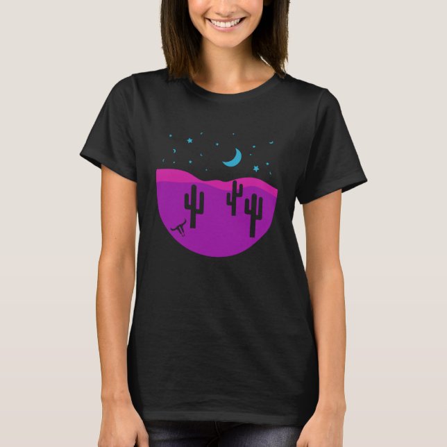Camiseta Abstract Modern Desert Southwest Cactus Western Sc (Frente)