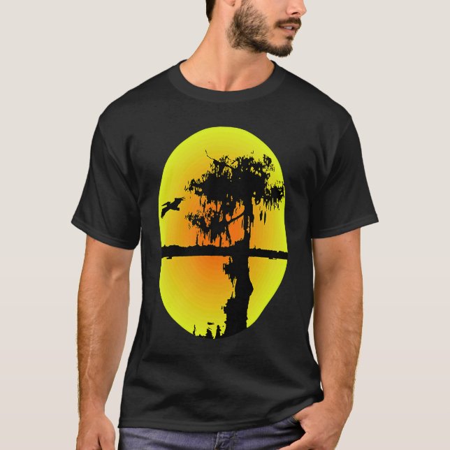 Camiseta Abstract Silhouette Pelican Cypress Swamp (Frente)
