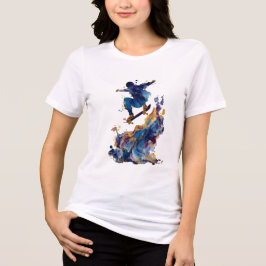 Camiseta Abstract Skateboarder | Fluid Ink Watercolor