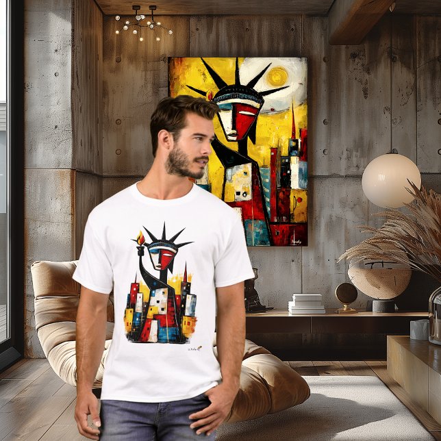 Camiseta Abstract Statue of Liberty | Modern Expressionism (Criador carregado)