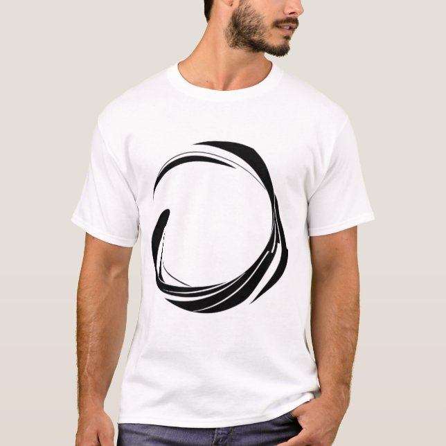 Camiseta Abstract Swirl Circle Design – curved ring artwork (Frente)