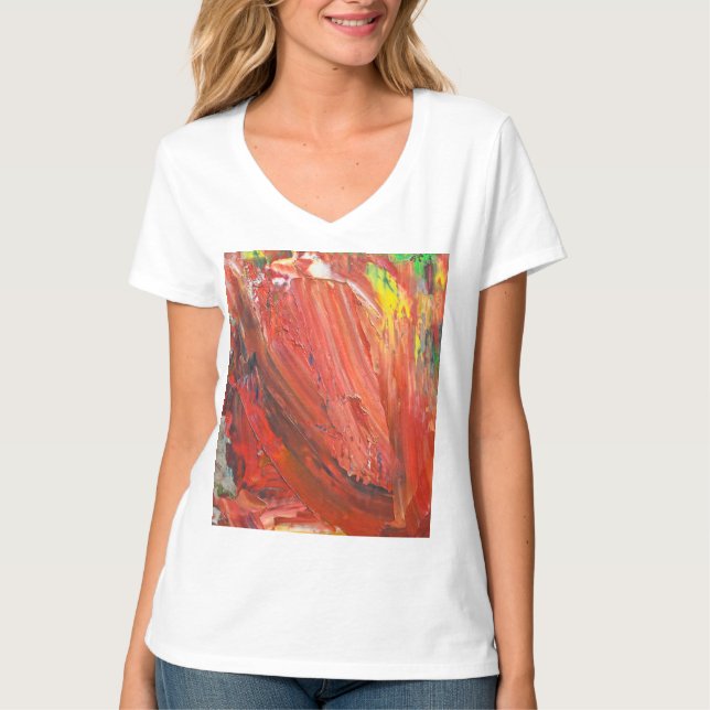 Camiseta Abstract Vertical Gesture in Red (Frente)