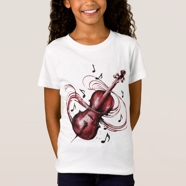 Camiseta Abstract Violin Girls' Jersey  (Frente)