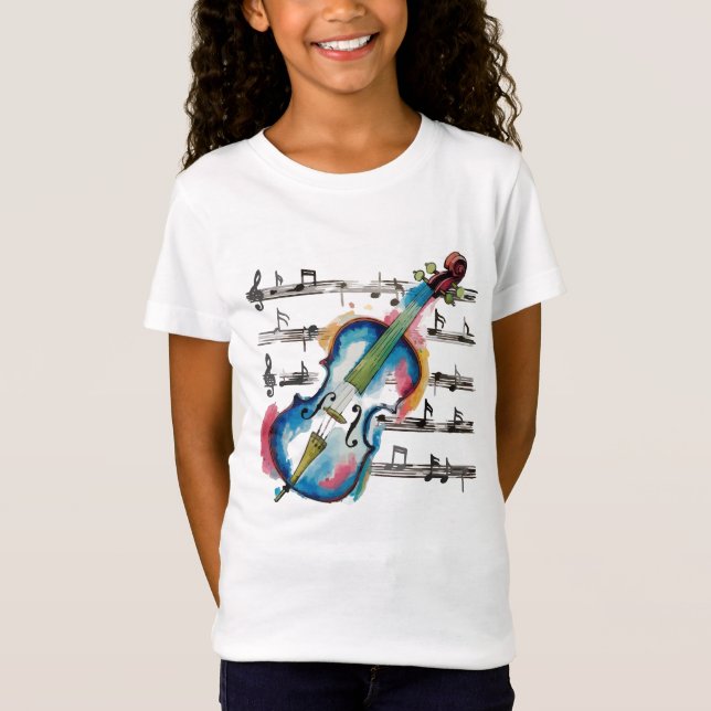 Camiseta Abstract Violin Girls' Jersey (Frente)