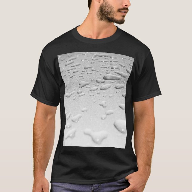 Camiseta Abstract Water Droplets on Metallic Surface Textur (Frente)