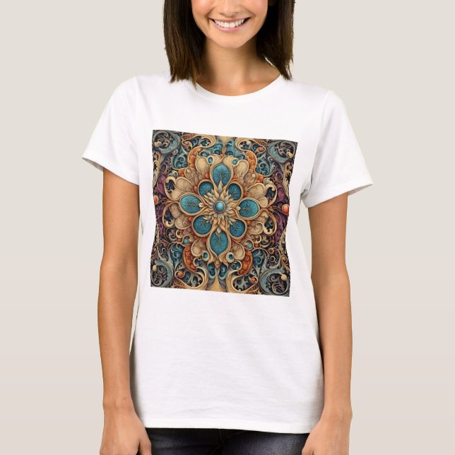 Camiseta abstraktes florales Muster 7 (Frente)