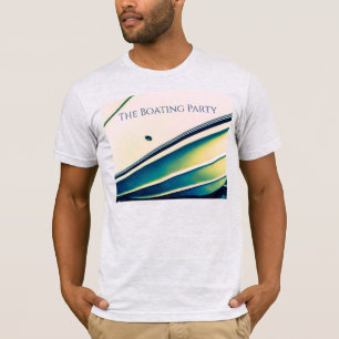 Camiseta Abstrata de Barco em Azul