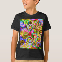 Camiseta abstrata geométrica pastel de rolagem