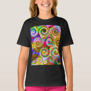 Camiseta abstrata geométrica pastel de rolagem