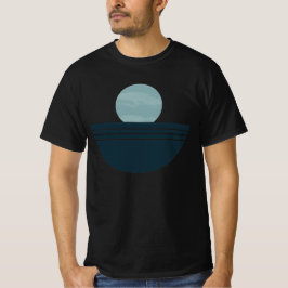 Camiseta Abstrata Minimalista Azul Boho Geométrica