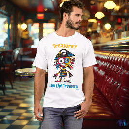 Camiseta Abstrata Vibrante do Tesouro Pirata