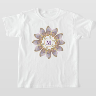 Camiseta Abstrato Angel Wings Mandala Fractal Monograma