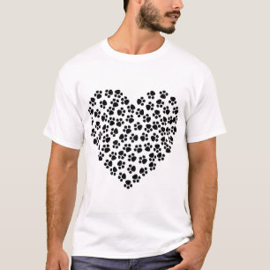 Camiseta Abstrato Animal Art Canino Gato Cão Felino Coraç