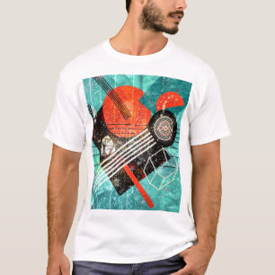 Camiseta Abstrato aquarela, formas geométricas coloridas.