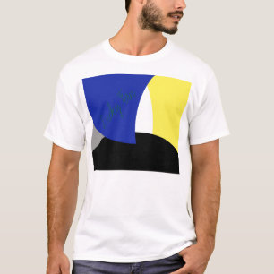 Camiseta Abstrato Art Azul Amarelo