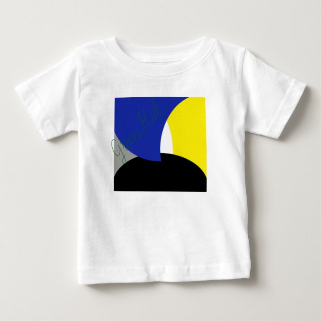 Camiseta Abstrato Art Azul Amarelo (Frente)