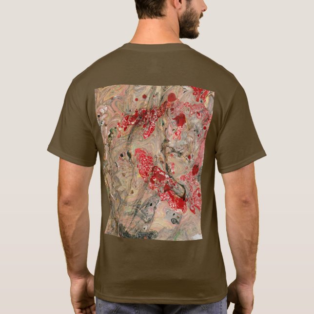 Camiseta Abstrato Art Brown Color Modelo Personalizar (Verso)