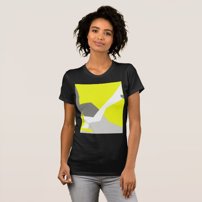Camiseta Abstrato Art Energy Yellow Cinza (Frente Completa)