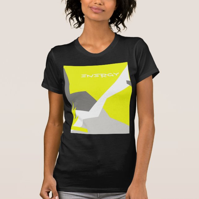 Camiseta Abstrato Art Energy Yellow Cinza (Frente)