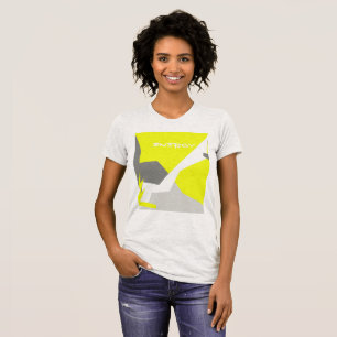 Camiseta Abstrato Art Energy Yellow Cinza