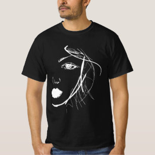 Camiseta Abstrato Art Lady Woman Face Gift Idea