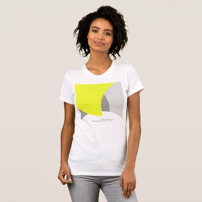 Camiseta Abstrato Art Yellow Cinza White (Frente Completa)