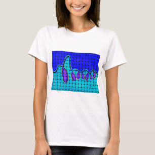Camiseta Abstrato azul francês com textura tecida