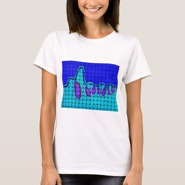 Camiseta Abstrato azul francês com textura tecida (Frente)