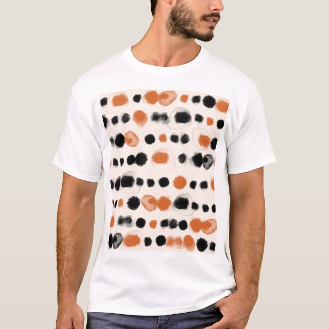 Camiseta Abstrato Bolinhas: Geometria de Aquarela. (Frente)