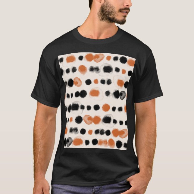 Camiseta Abstrato Bolinhas: Geometria de Aquarela. (Frente)