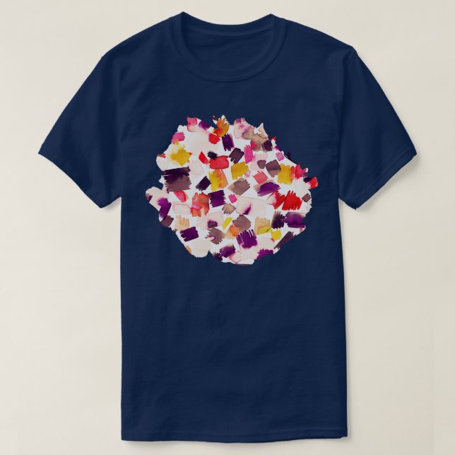 Camiseta Abstrato Brushstrokes pintando vermelho (Frente do Design)