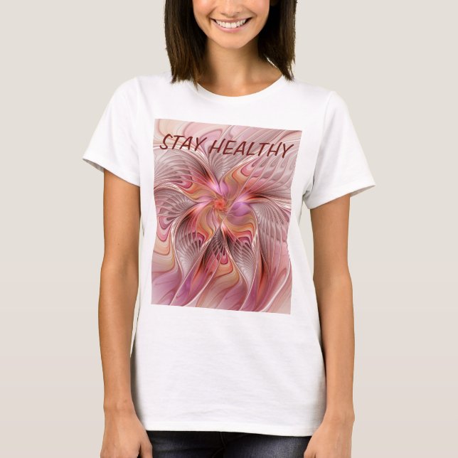 Camiseta Abstrato Butterfly Fantasy Fractal Arte Colorida (Frente)