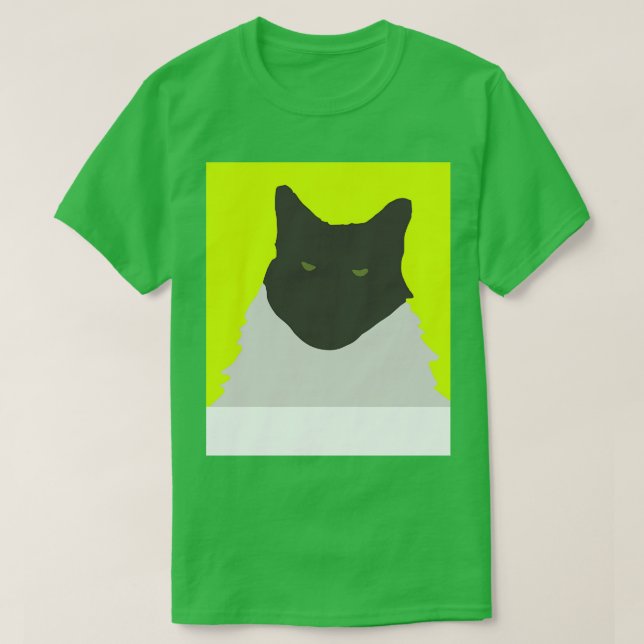 Camiseta Abstrato Cat em amarelo (Frente do Design)