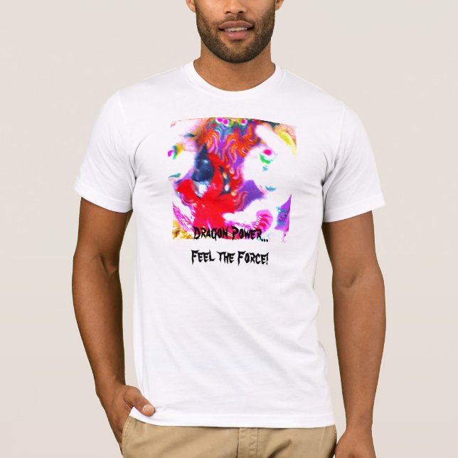 Camiseta Abstrato chinês de dança da cara do dragão (Frente)