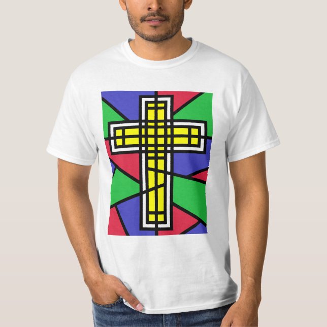 Camiseta Abstrato Color Cross Design (Frente)