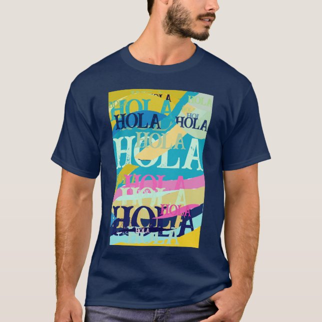 Camiseta Abstrato Colorful Hola (Frente)
