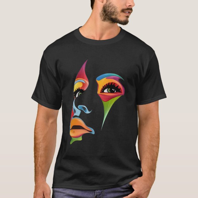 Camiseta Abstrato Colorida Face (Frente)