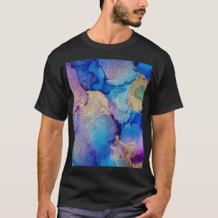 Camiseta Abstrato colorida: pintura a óleo texturizada.