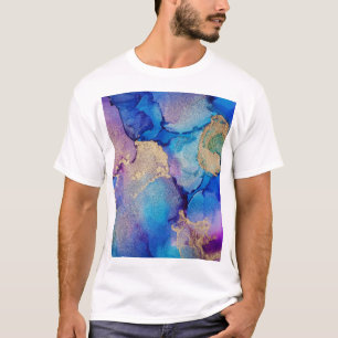 Camiseta Abstrato colorida: pintura a óleo texturizada.