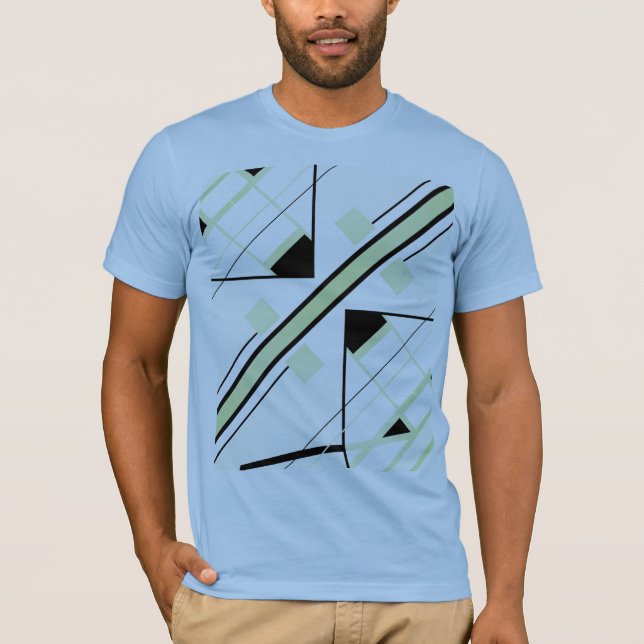 Camiseta Abstrato com inspiração MCM de faixa de diagnóstic (Frente)