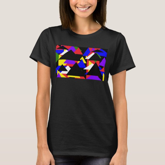 Camiseta Abstrato com várias cores na parte superior do tan (Frente)