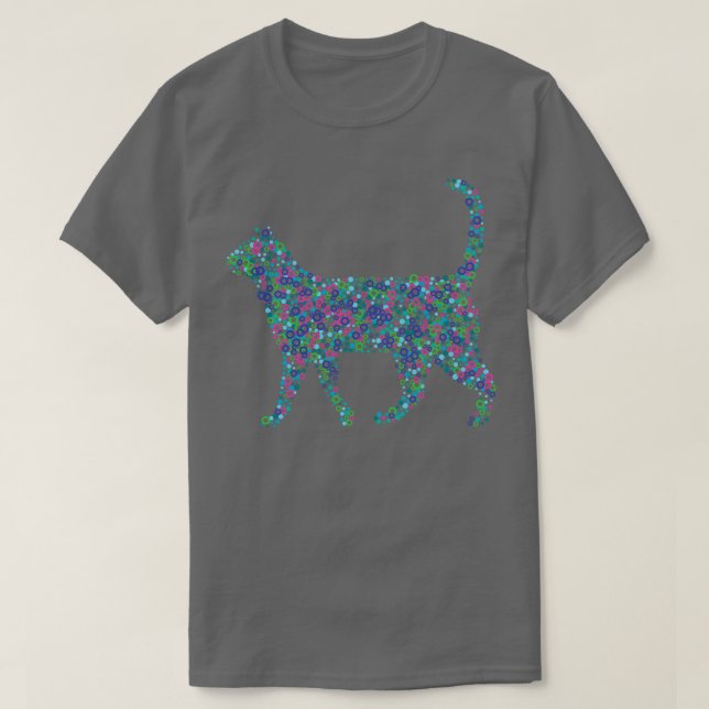 Camiseta Abstrato, concebido com manchas e círculos (Frente do Design)