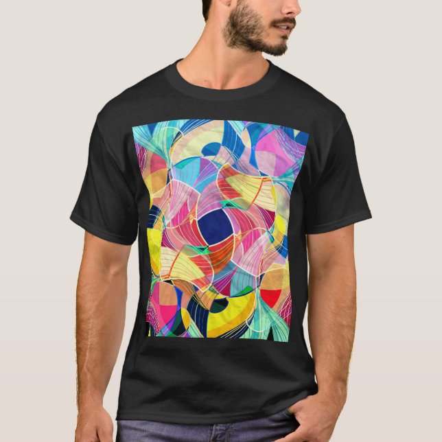 Camiseta Abstrato cor d'água, fundo fantástico (Frente)