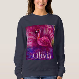 Camiseta Abstrato cor-de-rosa-branco Flamingo personalizado