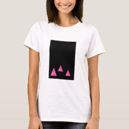 Camiseta Abstrato cor-de-rosa triângulos pretos