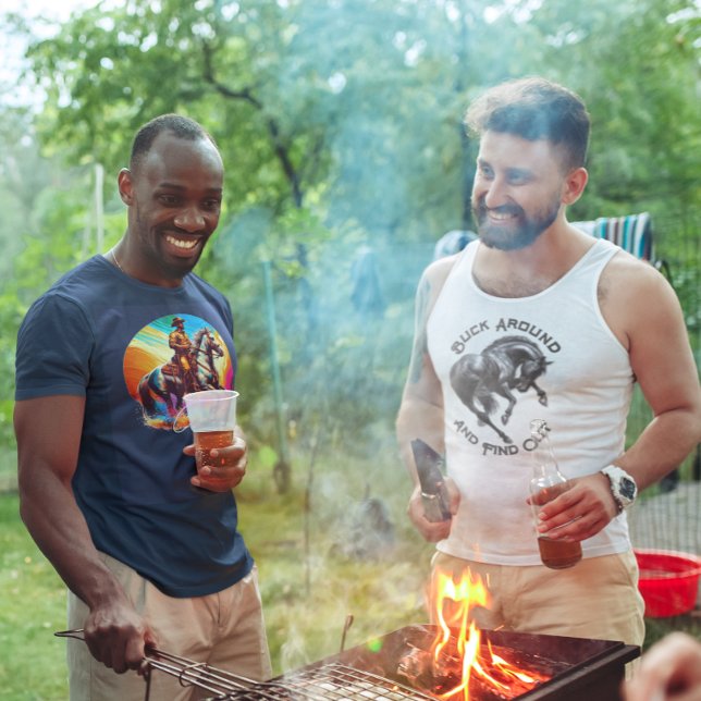 Camiseta Abstrato Cores de Vaqueiro e Cavalo (Criador carregado)